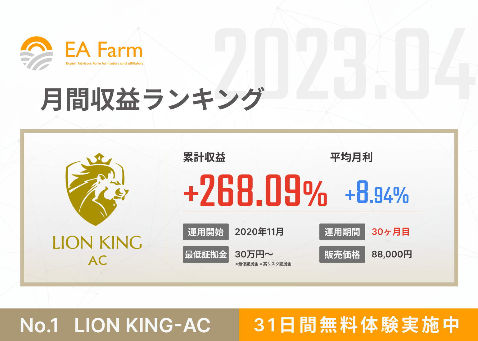 2023年4月度収益ランキング